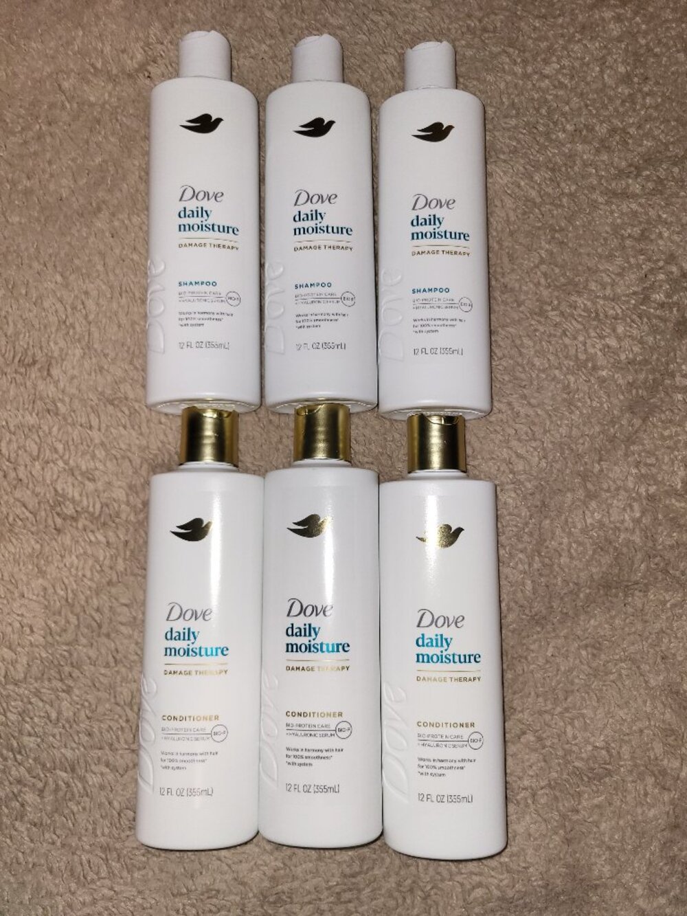 Dove Daily Moisture Shampoo & Conditioner 12fl oz 6 Total New Unopened